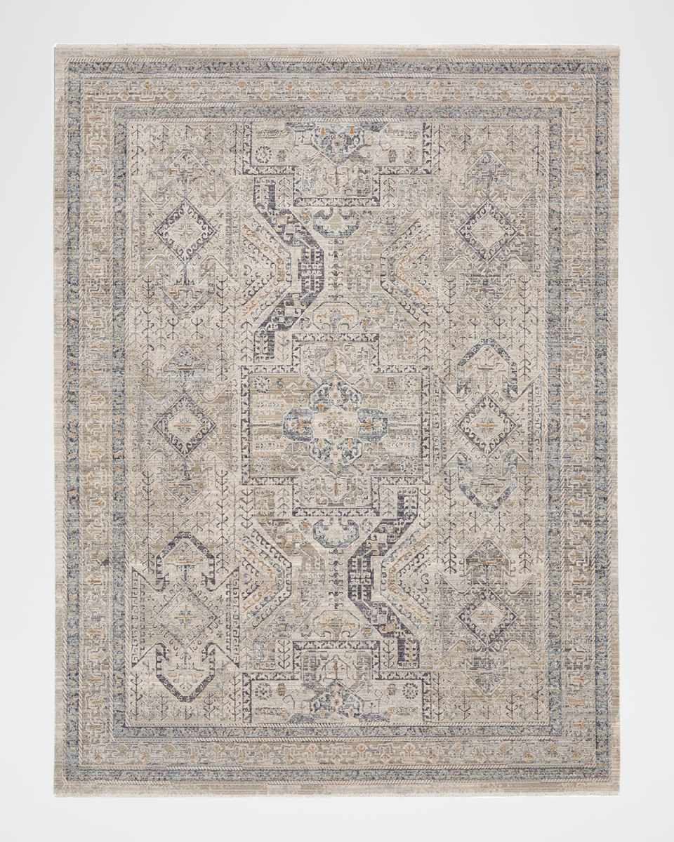 Lynx Gray/Blue Power-Loomed Rug, 9' x 12'